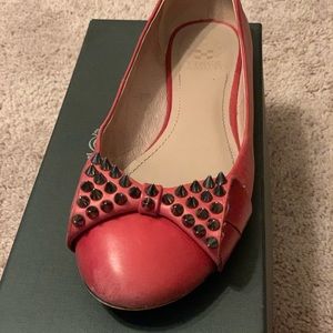 Crinkled Distressed Red Flats-Authentic Leather